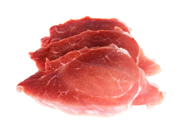 Frische Rohe Rindfleischsteaks Isoliert Auf Weißem Hintergrund — Stockfoto
