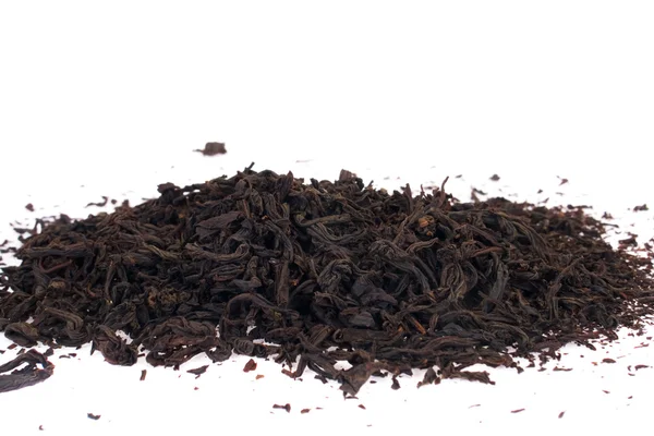 Heap Tea Leaves Isolated White — Stock Photo, Image