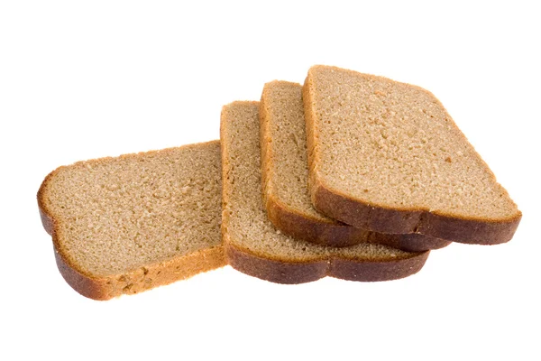 Gesneden Brood Witte Achtergrond Close — Stockfoto