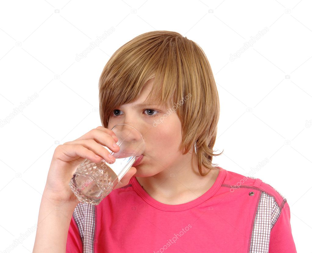 boy with a glass of water 