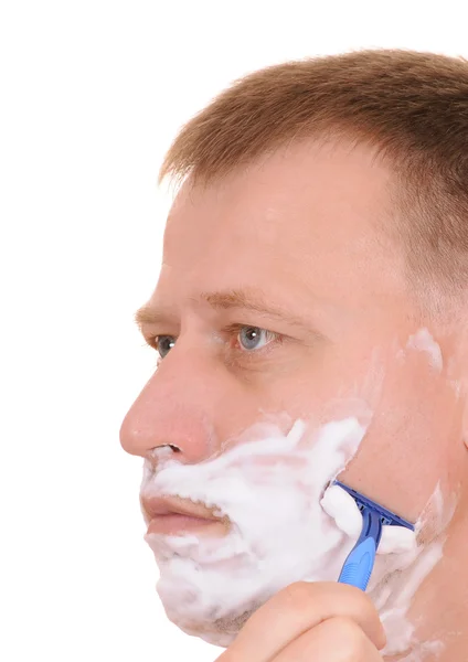 Az ember, hogy egy borotválást — Stock Fotó