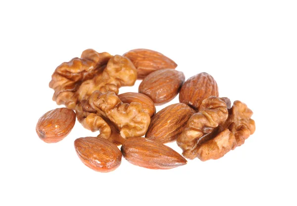 Almond and walnuts — Stock Photo, Image