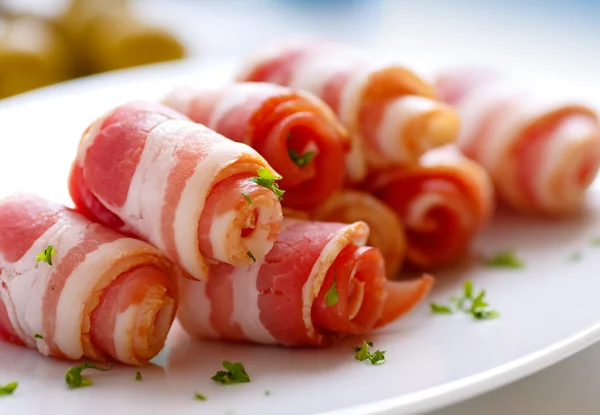 Rolos de bacon — Fotografia de Stock