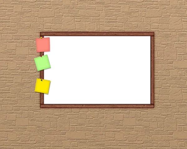 Board, scope on a brick wall — Stock Photo, Image