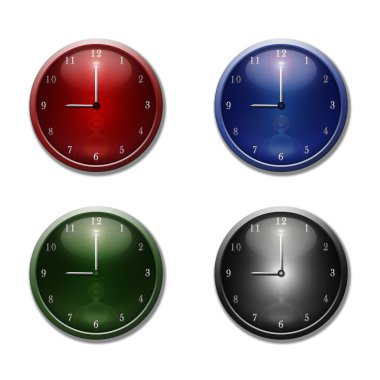 Varicoloured a wall clock clipart