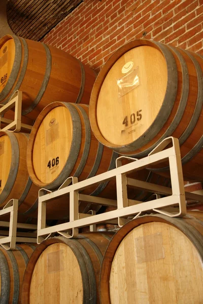 Barells in old winery — Stock Photo, Image