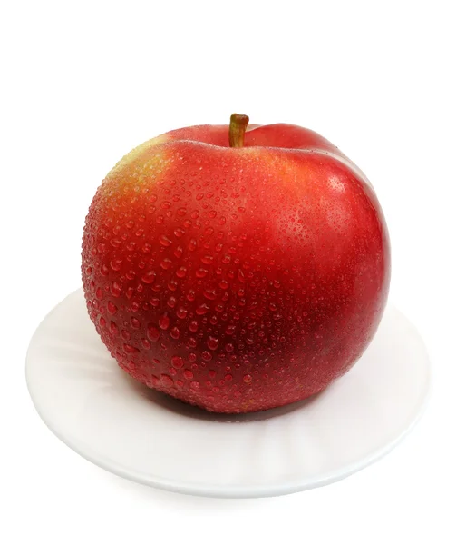 Roter Apfel, isoliert — Stockfoto