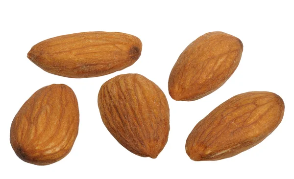 Almonds, isolated — Stock Photo, Image