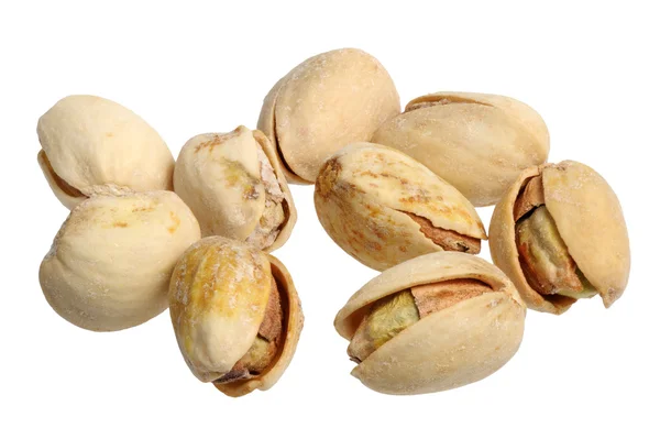 Pimpernoten (pistaches), geïsoleerd — Stockfoto