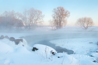 Frosty winter morning clipart