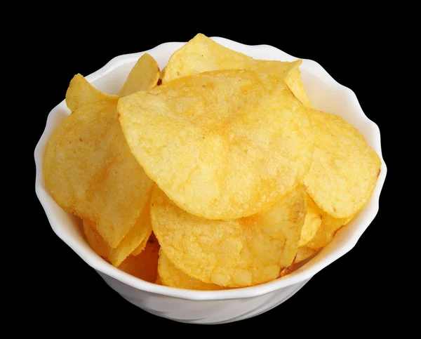 Chips i en vit kopp — Stockfoto