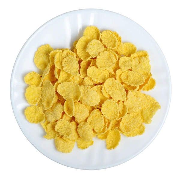 Cornflakes in a white plate — Stock Photo, Image
