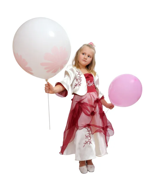Flicka med en ballonger. — Stockfoto