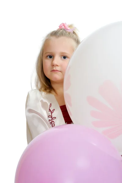 Chica con globos . —  Fotos de Stock