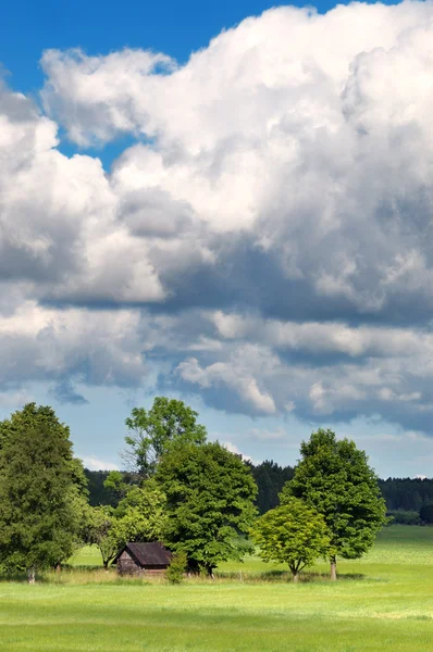 Wolken over het veld — Stockfoto