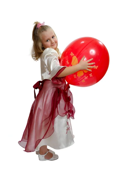 女孩玩气球. — 图库照片