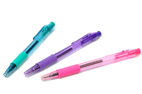 Різнокольорові прозорі ручки — стокове фото