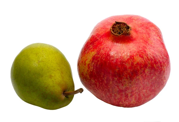 Birne und Granatapfel — Stockfoto