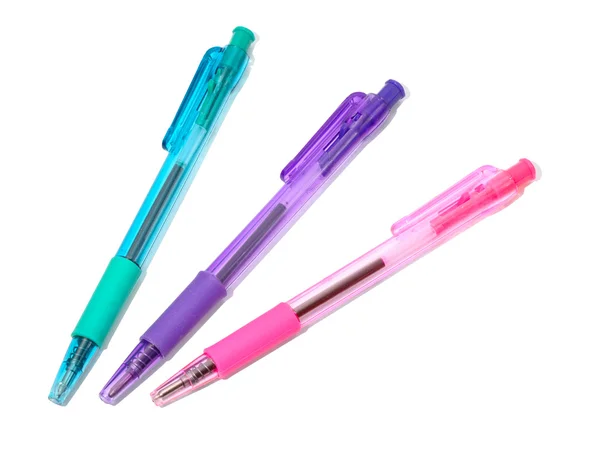 Çok renkli şeffaf kalemler — Stok fotoğraf