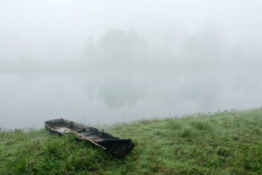 Morning river mist clipart