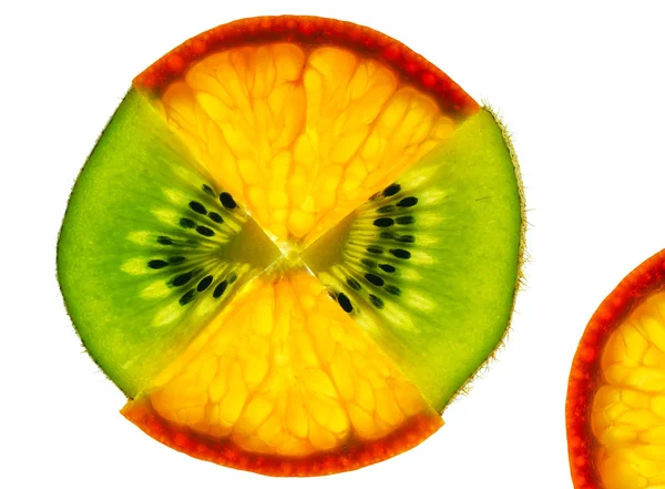 Skivad kiwi och mandarin — Stockfoto