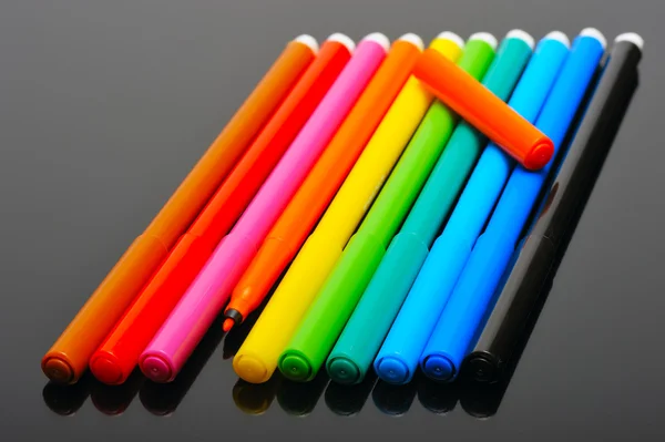 Kolorowe pisaki filcowe — Zdjęcie stockowe