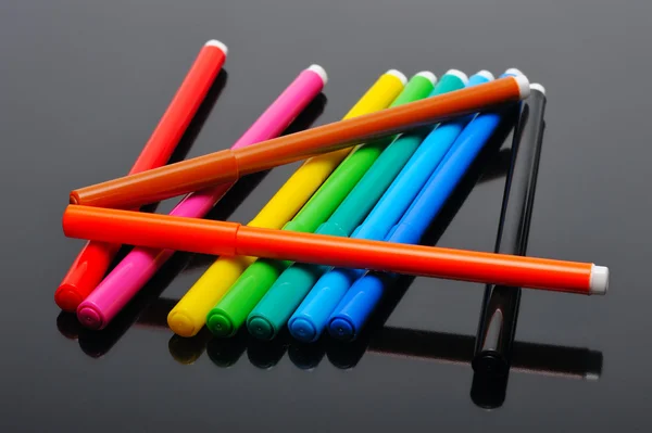 Färgade filtpennor — Stockfoto