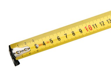 yellow ruler isolated over white  clipart
