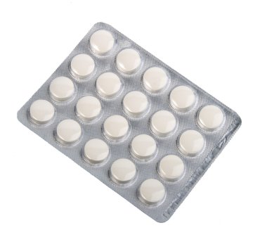 pills in blister pack on white background  clipart