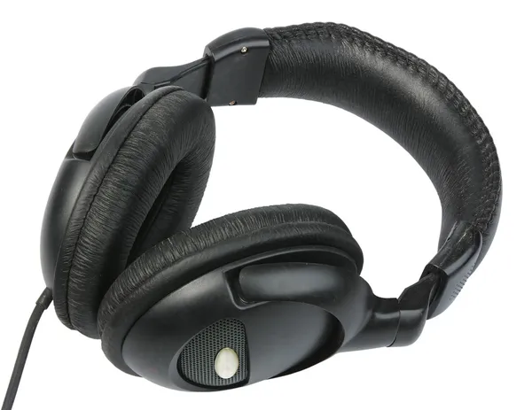 stock image black and white wireless headphones 