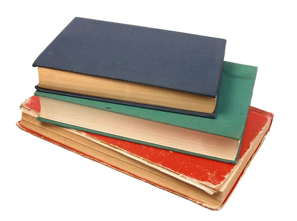 Montón Libros Antiguos Aislados Sobre Fondo Blanco — Foto de Stock