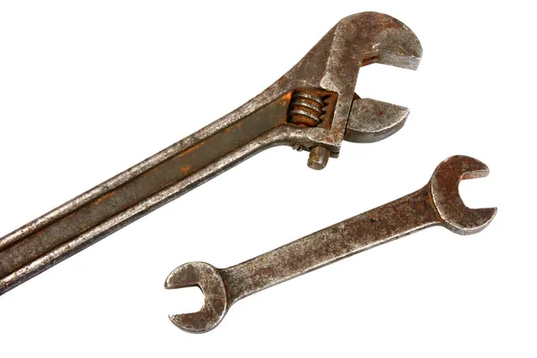Rusty Wrench Isolated White Background — Stock Photo, Image