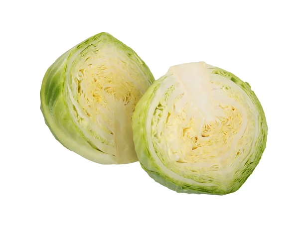 Cut Cabbage Isolated White Background — Stock Photo, Image