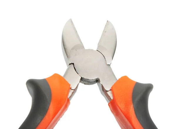 Pair Orange Pliers White Background — Stock Photo, Image