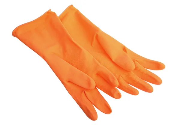 Yellow Rubber Gloves Isolated Stock Picture