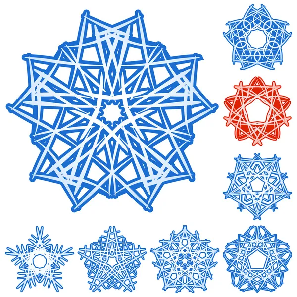 Mesh Vector Mesh Snowflake — Stockvektor