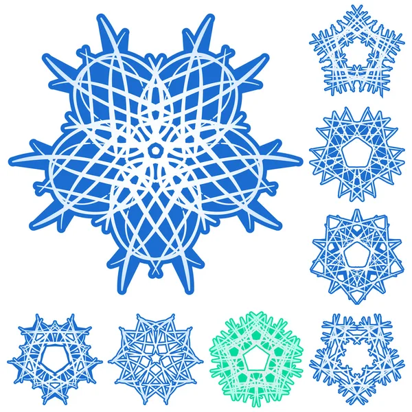 Snowflake Icon Mesh Polygonal Style — Vector de stock