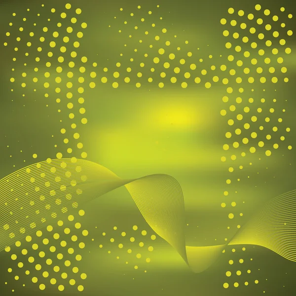 Abstract Yellow Green Background Bokeh Lights — Stock Vector