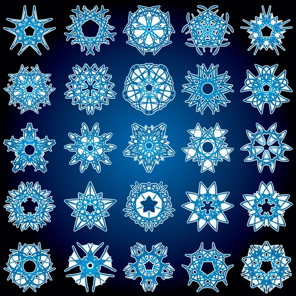 Set White Snowflakes — Stock Vector