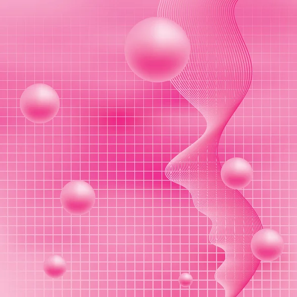 Abstract Background Pink White Waves Circles — Image vectorielle
