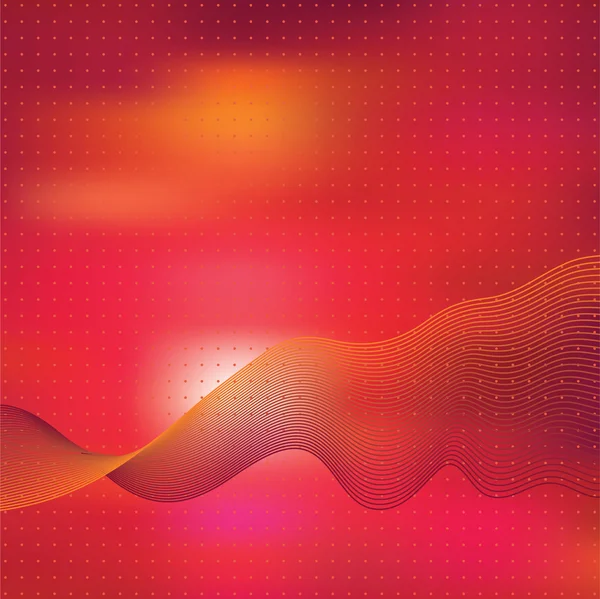 Червоно Жовтий Абстрактний Фон Динамічними Хвилями — стоковий вектор