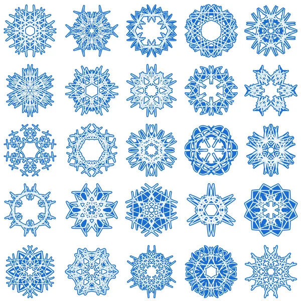 Set Snowflakes Snowflakes — Stockvektor