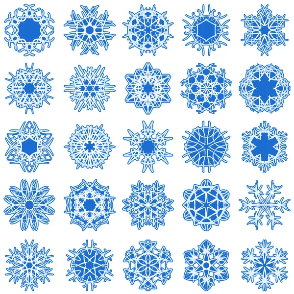 Συλλογή Από Νιφάδες Χιονιού Εικονογράφηση Φορέας — Διανυσματικό Αρχείο