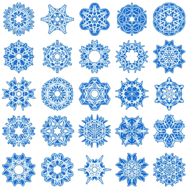 Vector Snowflakes White Background — Stock Vector