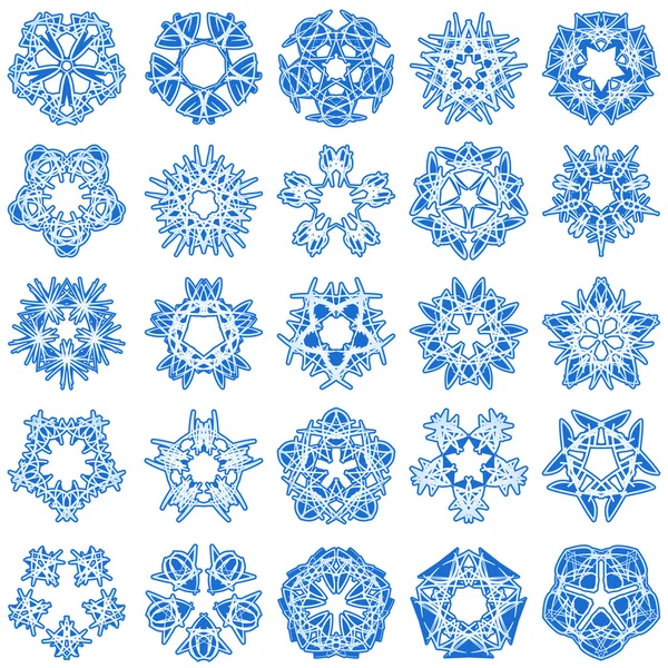 Set Vector Snowflakes — Stock Vector