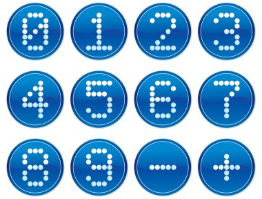 Matrix digits icons set. clipart