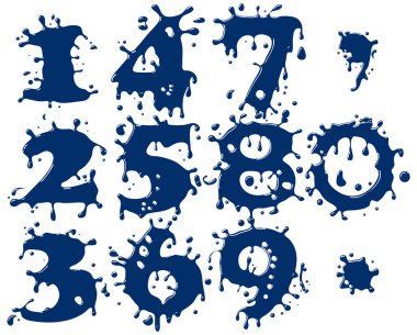 Abstract digits symbols as form of blue clipart