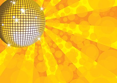 Orange mirror disco ball. clipart