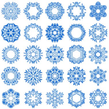 Set of 25 a six-rays crystal gradient sn clipart