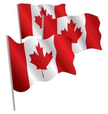 Canada 3d flag. clipart